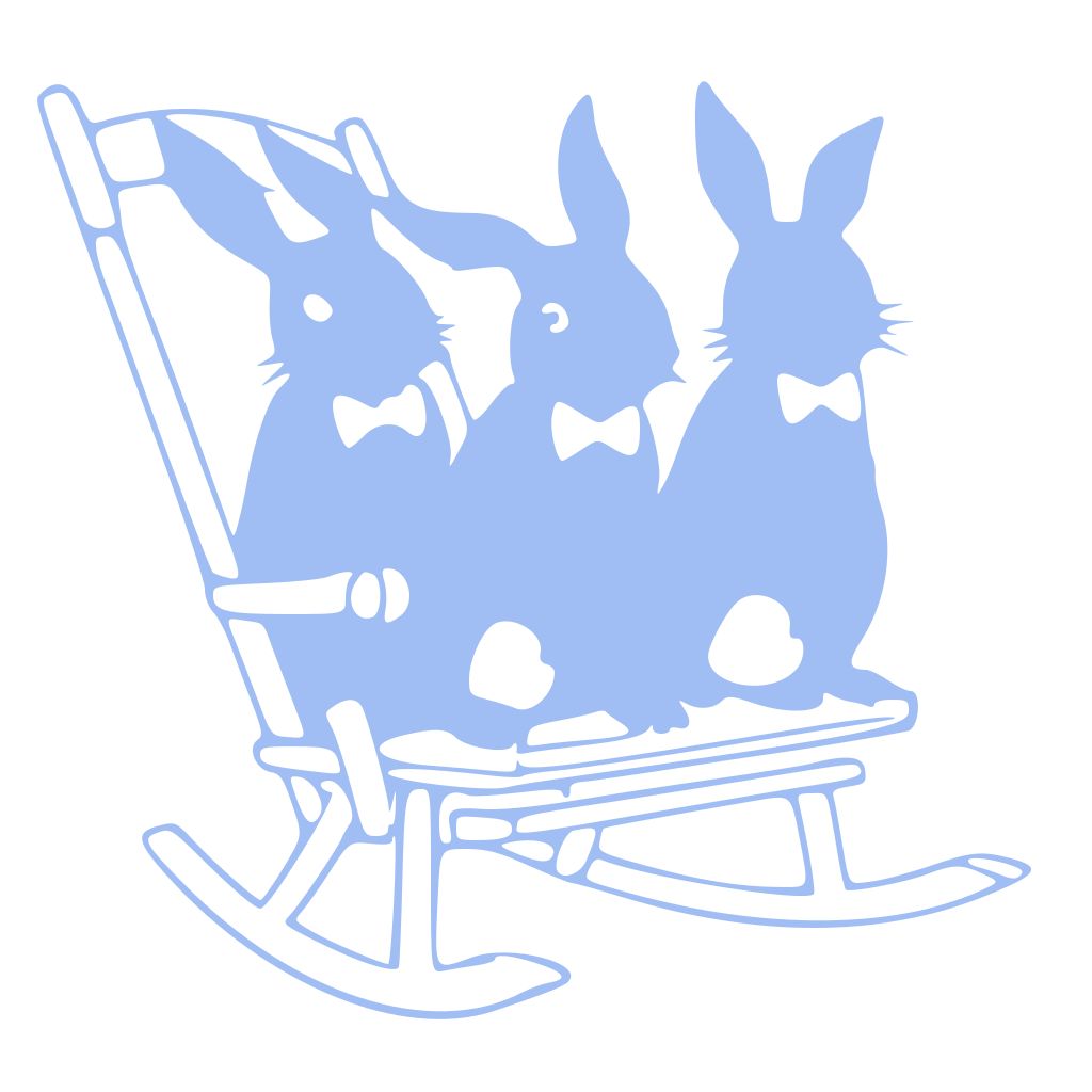 Nature Rocking Chair Featuring Rabbits Wearing Bow Ties | CraftyCuts.ai